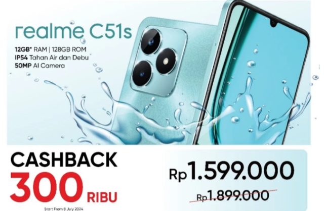 ini Realme C51s HP sejutaan dengan berbagai keunggulan. Kini harganya turun.