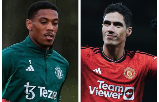 Anthony Martial dan Raphael Varane  