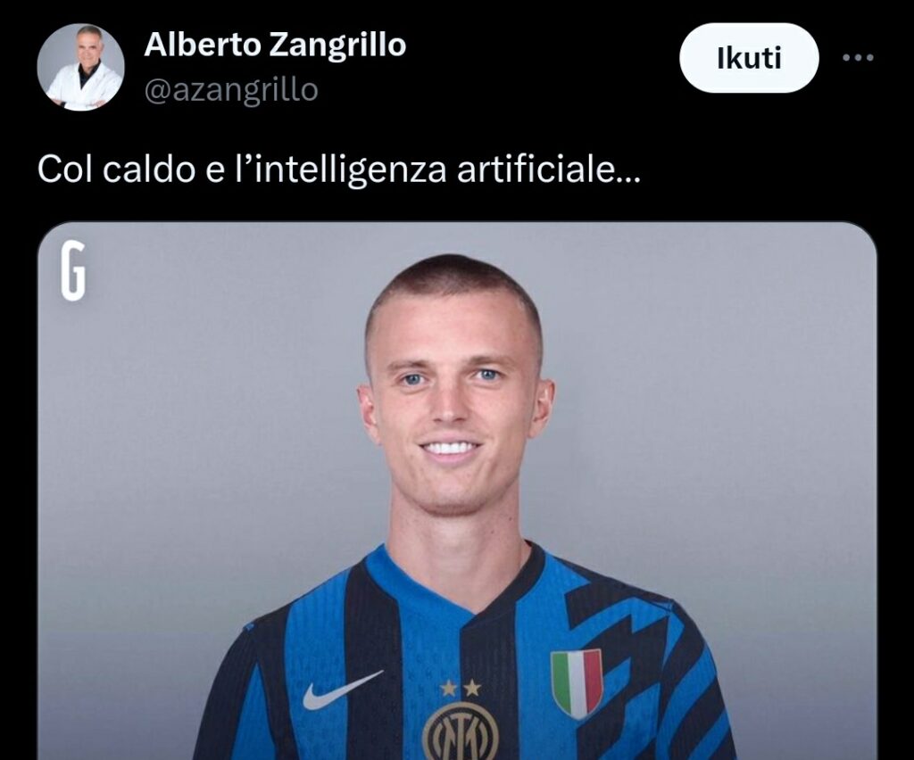 Postingan Presiden Genoa yang meledek Inter Milan dengan gambar Gudmundsson