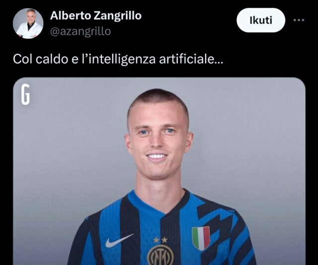 Postingan Presiden Genoa yang meledek Inter Milan dengan gambar Gudmundsson