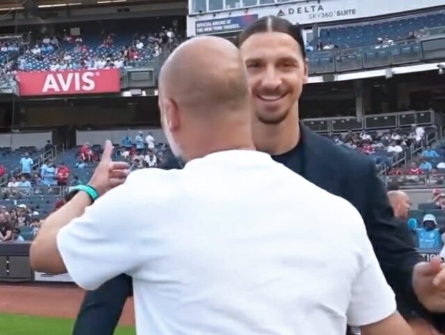 Momen Zlatan Ibrahimovic dengan Pep Guardiola