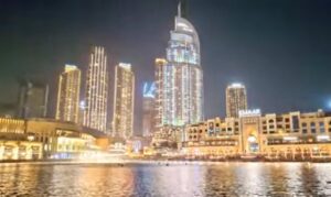 Ilustrasi pemandangan di Kota Dubai Uni Emirat Arab