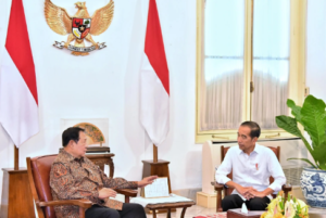 Presiden Joko Widodo menerima kunjungan Presiden ke-6 RI Susilo Bambang Yudhoyono (SBY) di Istana Merdeka Jakarta, pada Sabtu, 21 September 2024.
