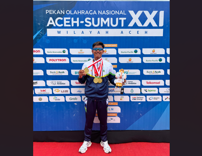 Rendy Setia Maulana atlet dayung asal Pangandaran meraih medili emas di PON Aceh-Sumut 2024.